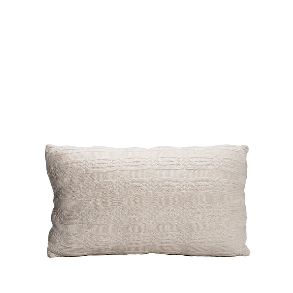 Off White Knitted Throw Pillow | 12x20 | Bond & Stitch